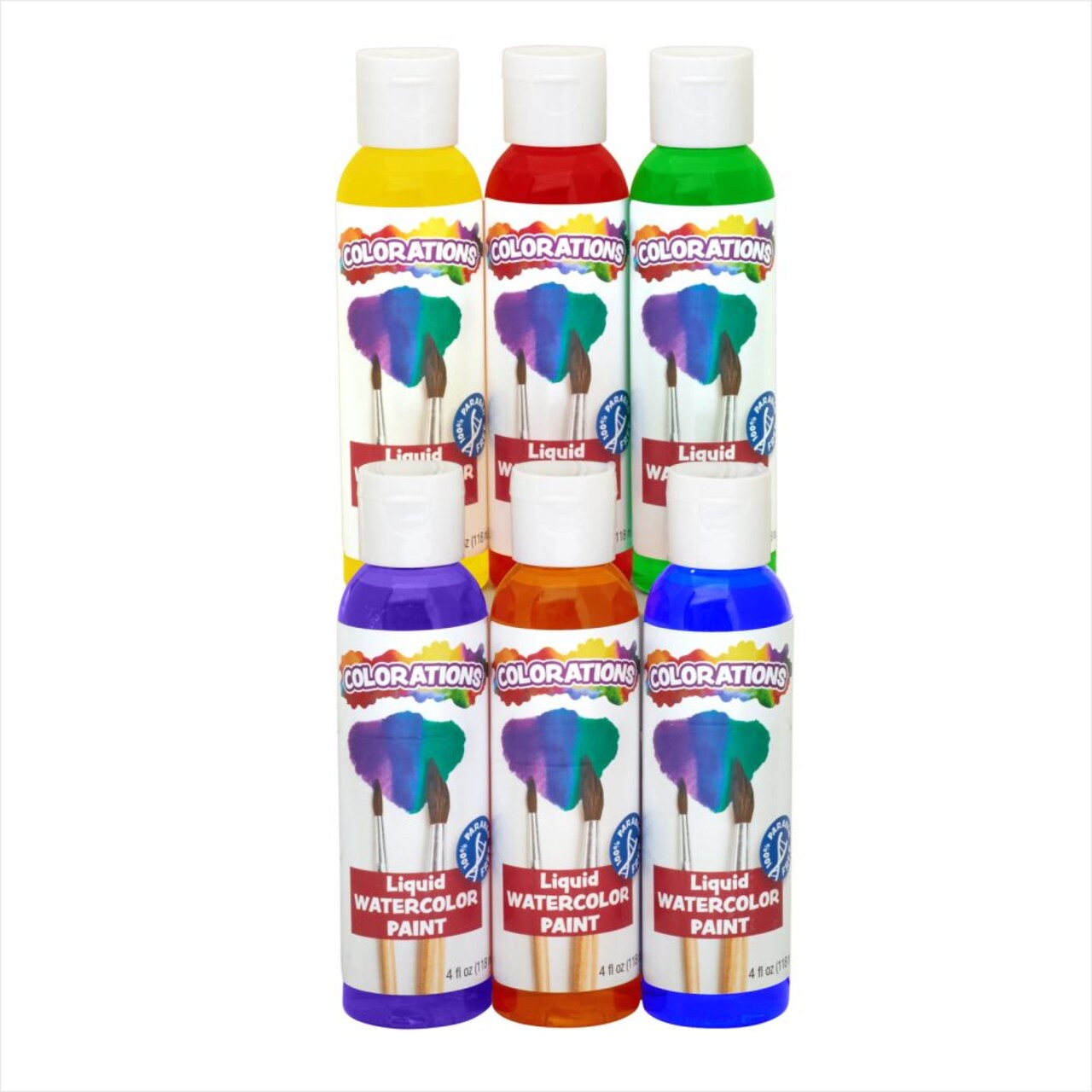 Colorations Liquid Watercolor Paint Rainbow Pack Classroom Supplies for Kids Arts and Crafts Variety Set (Pack of 6), Homeschool, Home School Use